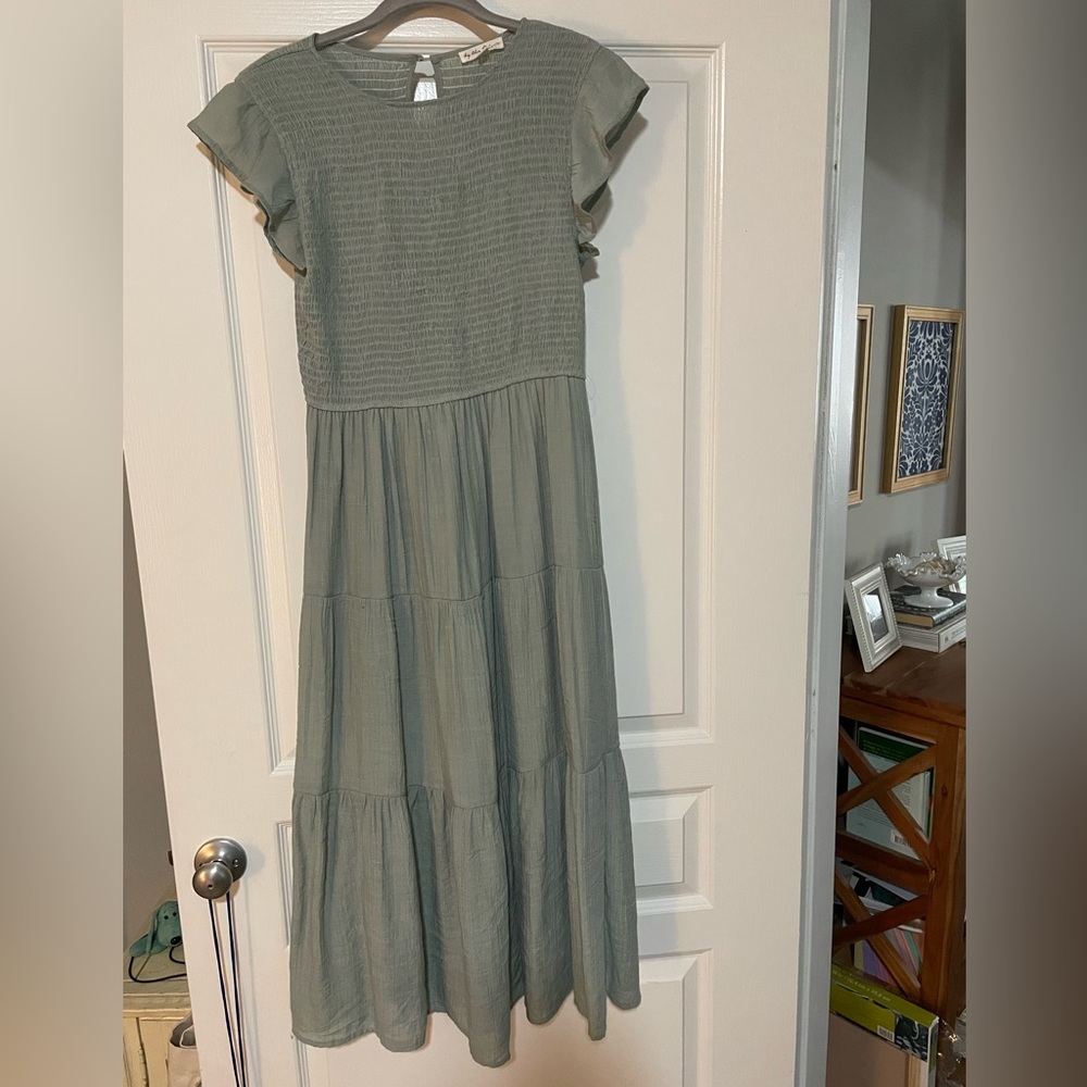 Light Blue Tiered Dress